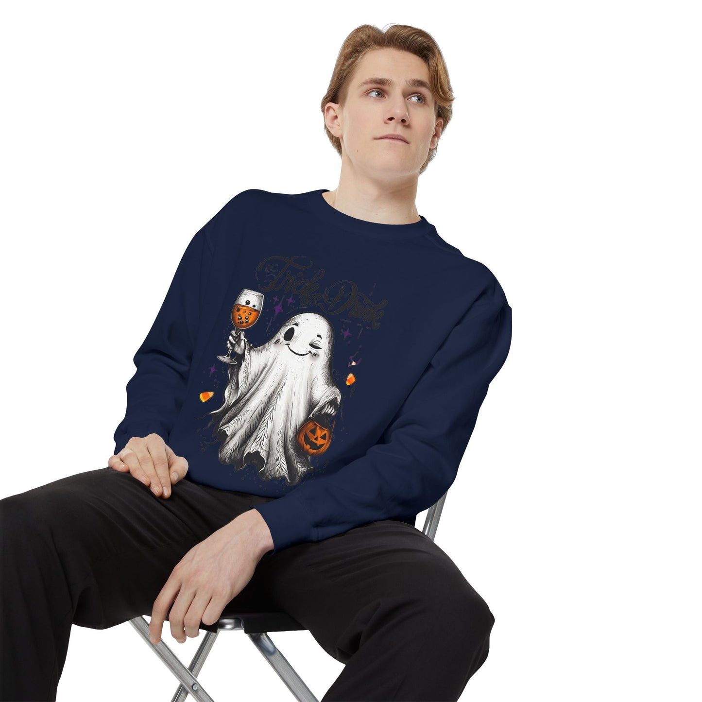 Spooky Ghost Sweatshirt | Trick or Treat Apparel, Halloween Gift, Cozy Unisex Top, Fall Fashion, Casual Wear