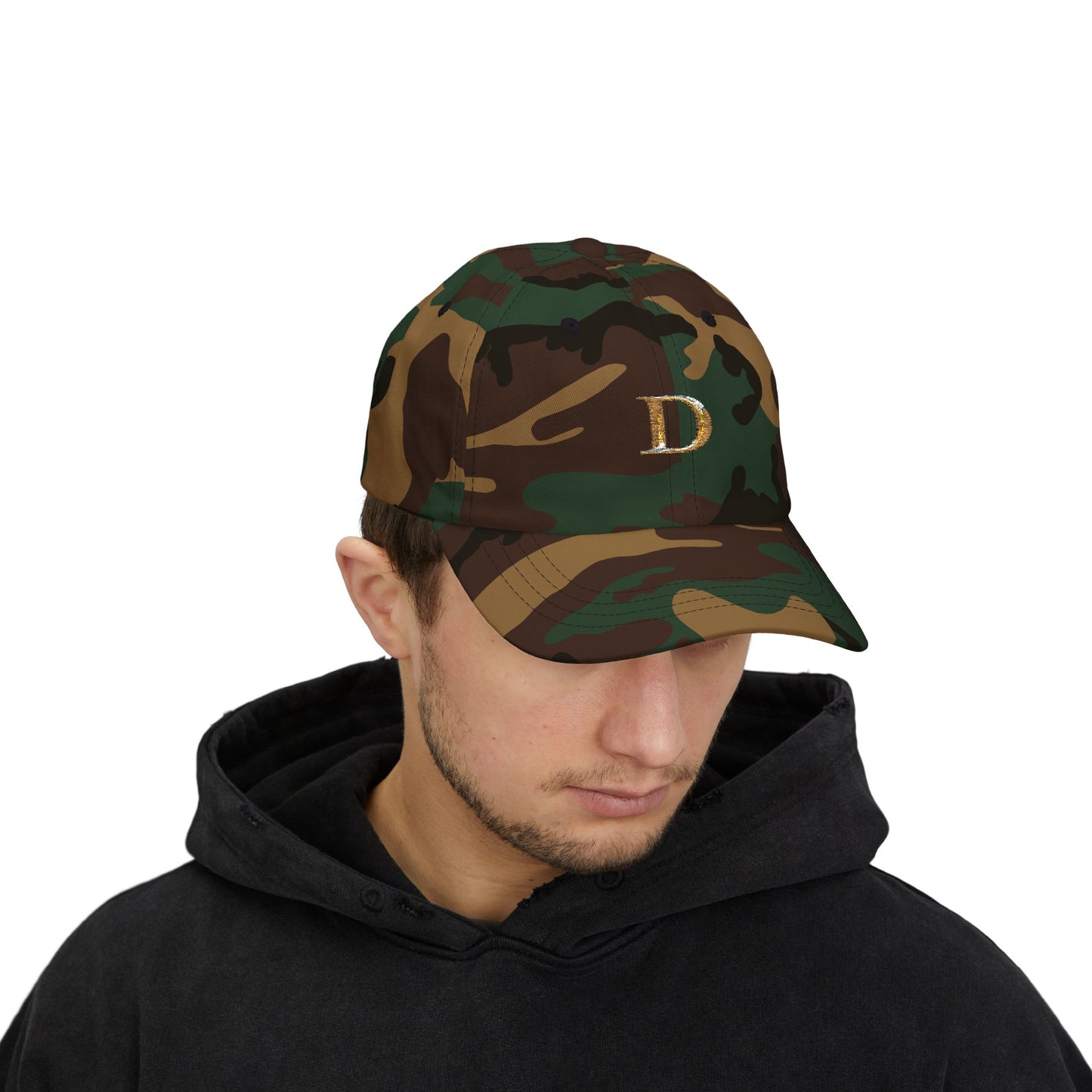 Classic Gold Initial Dad Cap - Letter D