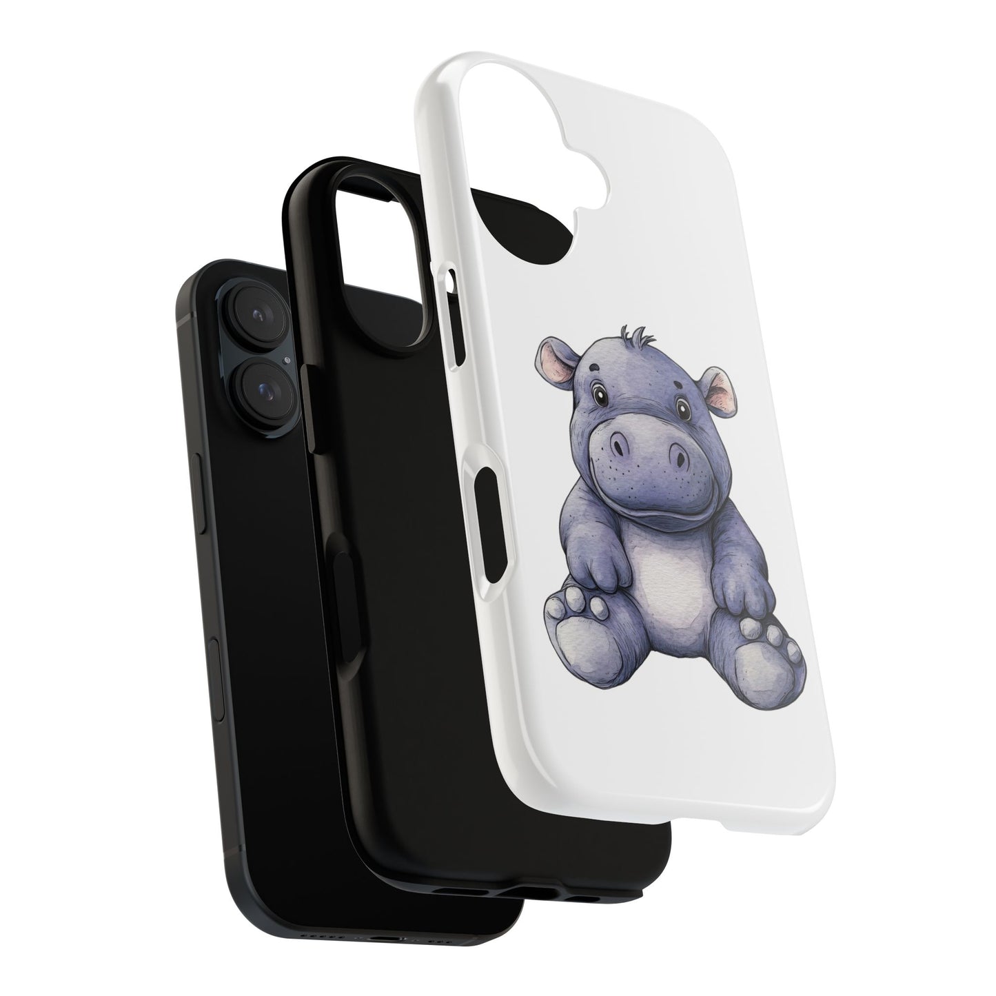Cute Hippo Phone Case, Unique Tough Cases, Animal Lover Gift, Cute Animal Design, Baby Animal Phone Accessory