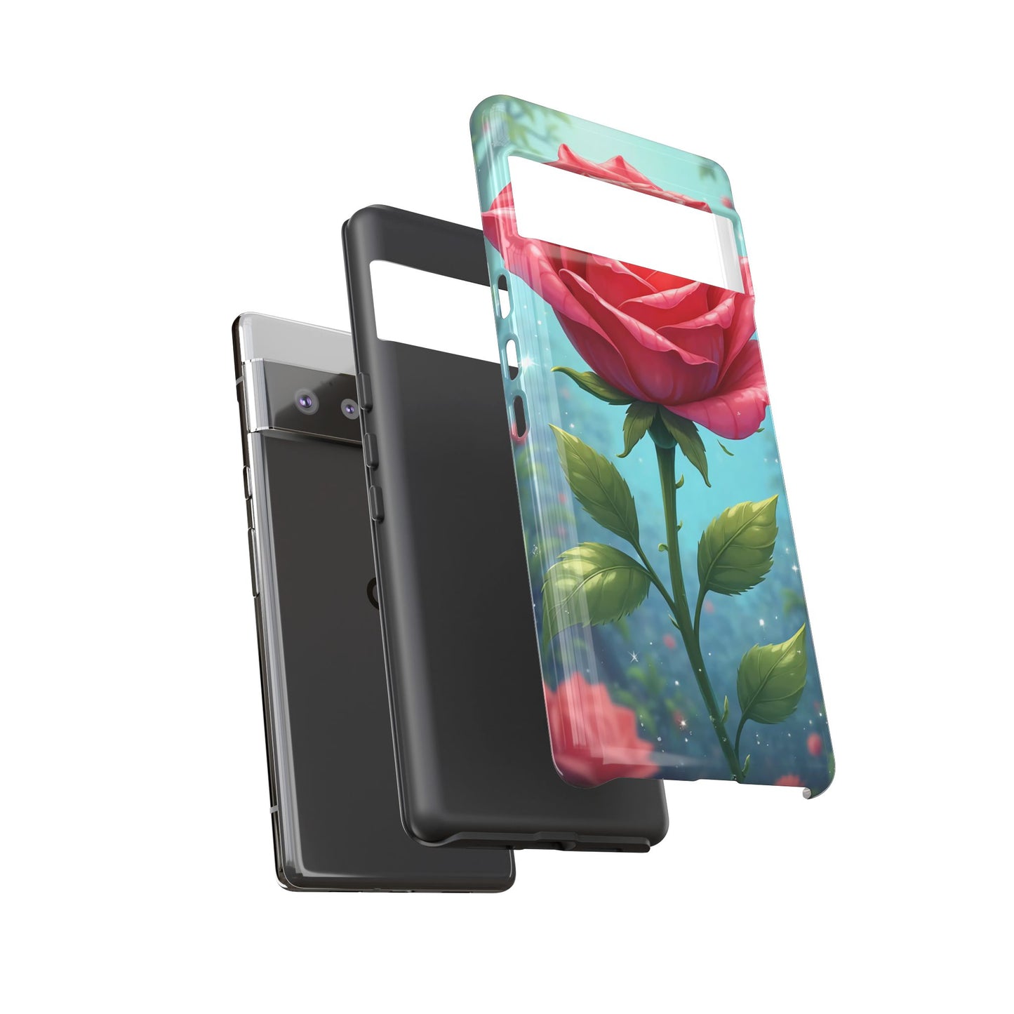 Floral Phone Case, Tough Cases with Elegant Rose Design, Stylish iPhone Cover, Rose Flower Gift for Nature Lovers, Unique Mobile Accessories