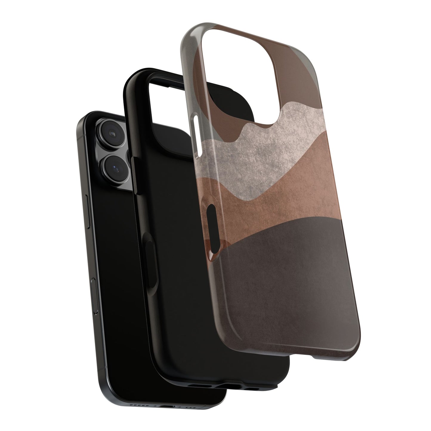 Abstract Earthtone Phone Case — Brown Layered Rugged Tough Case
