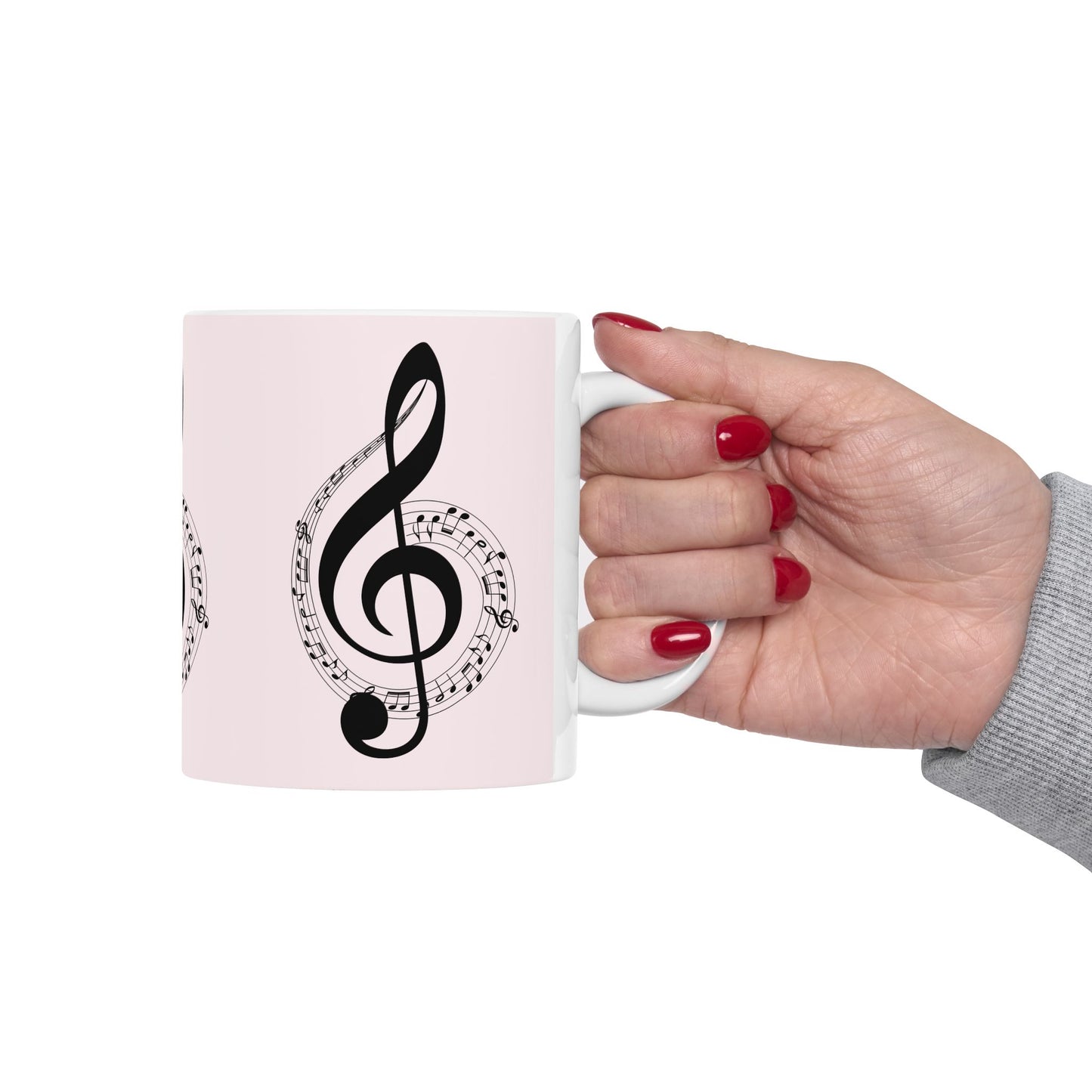 Musical Treble Clef Ceramic Mug — Sheet Music Coffee Cup (11oz & 15oz)