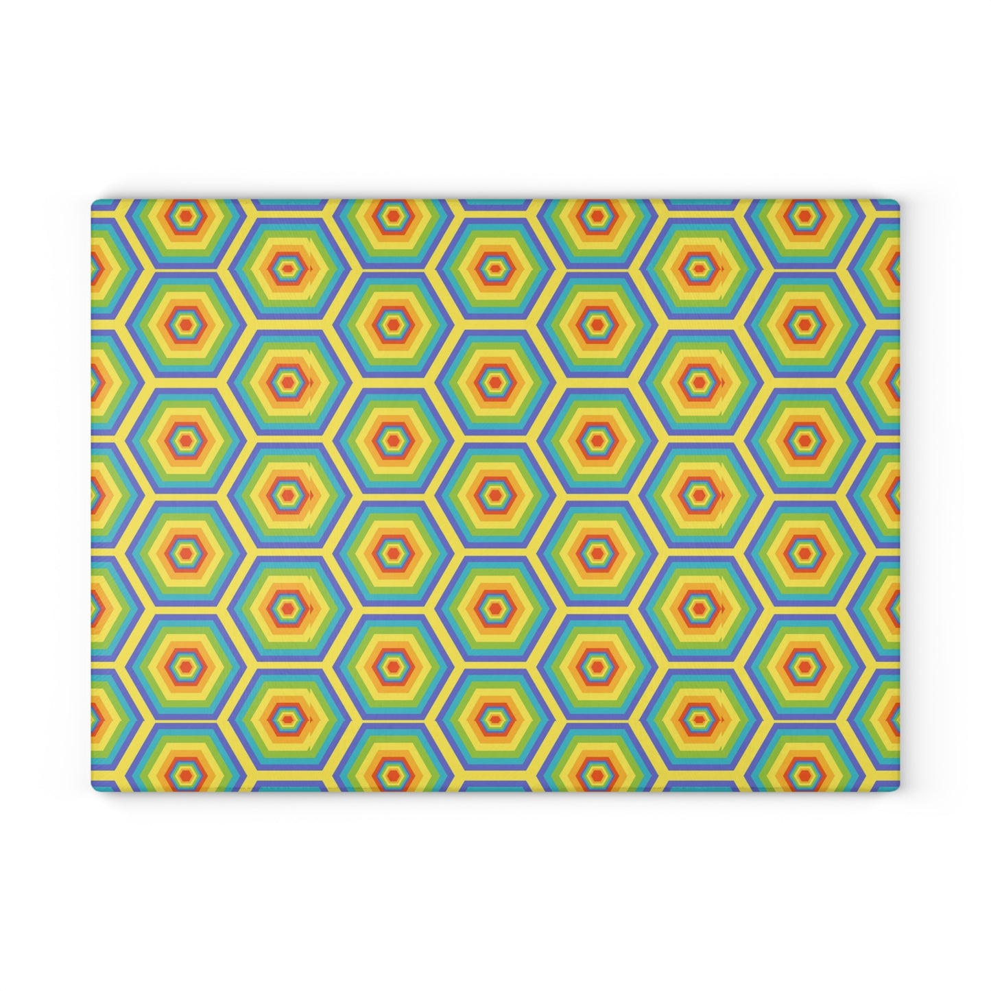 Bright Honeycomb Glass Cutting Board, Kitchen Decor, Unique Gift, Eco-Friendly, Housewarming, Colorful Cookware