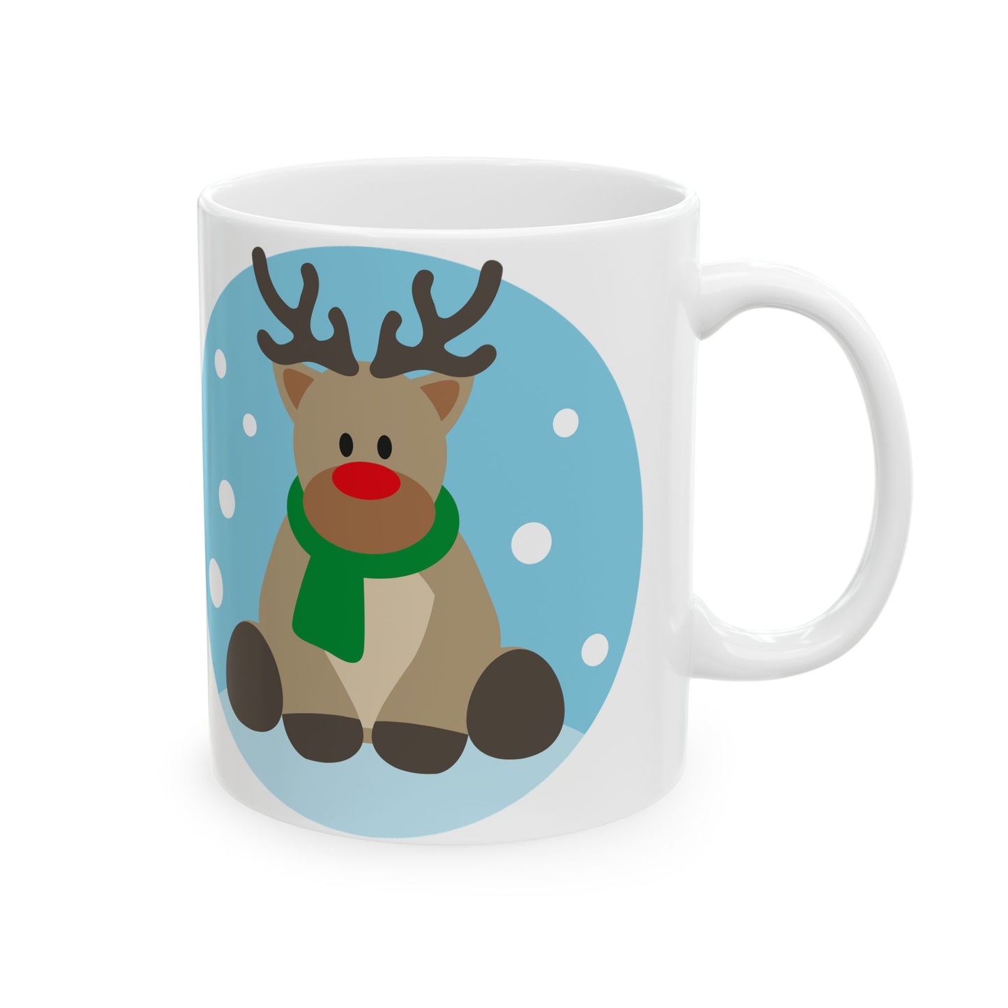 Christmas Reindeer Ceramic Mug — Cute Holiday Coffee Cup (11oz & 15oz)