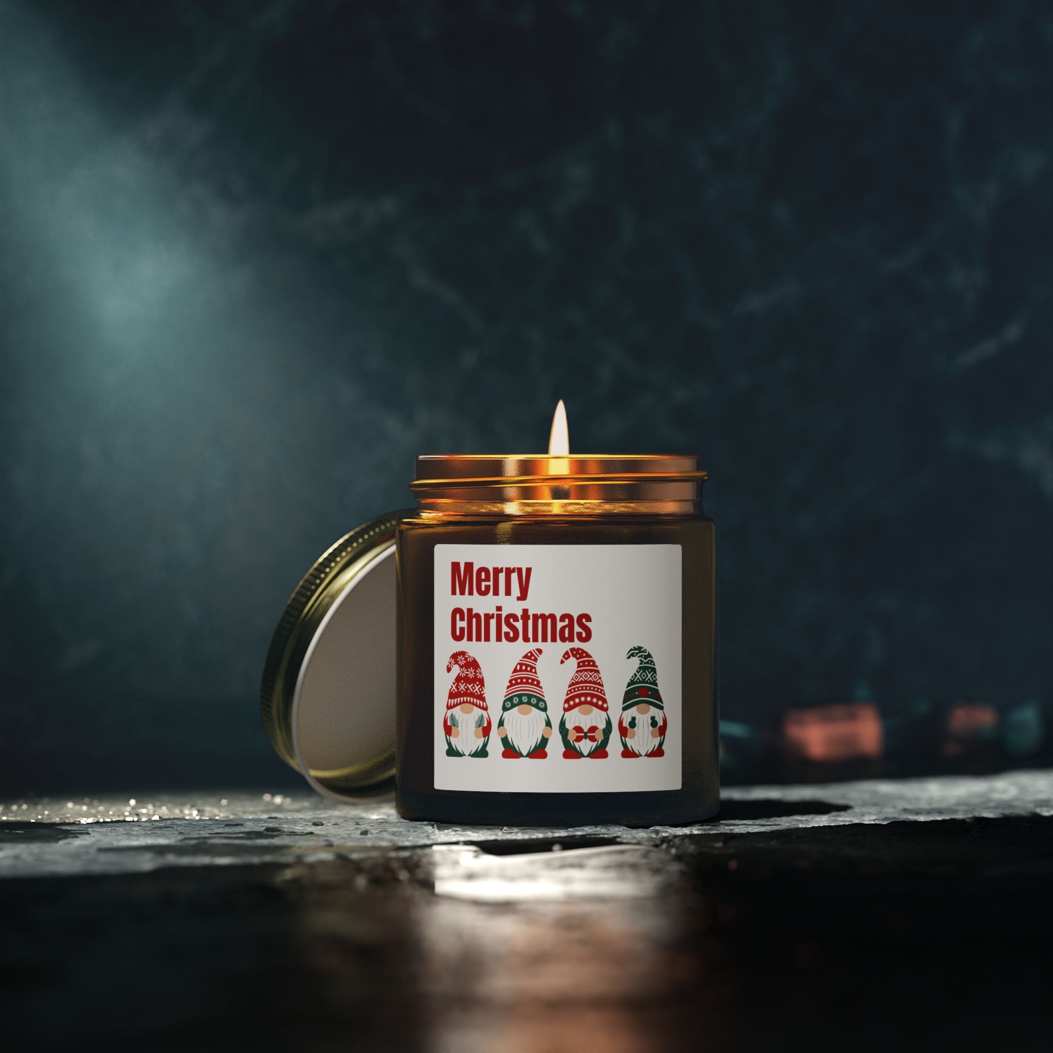 Merry Christmas Gnome Candle — Coconut Apricot Wax (4oz & 9oz)