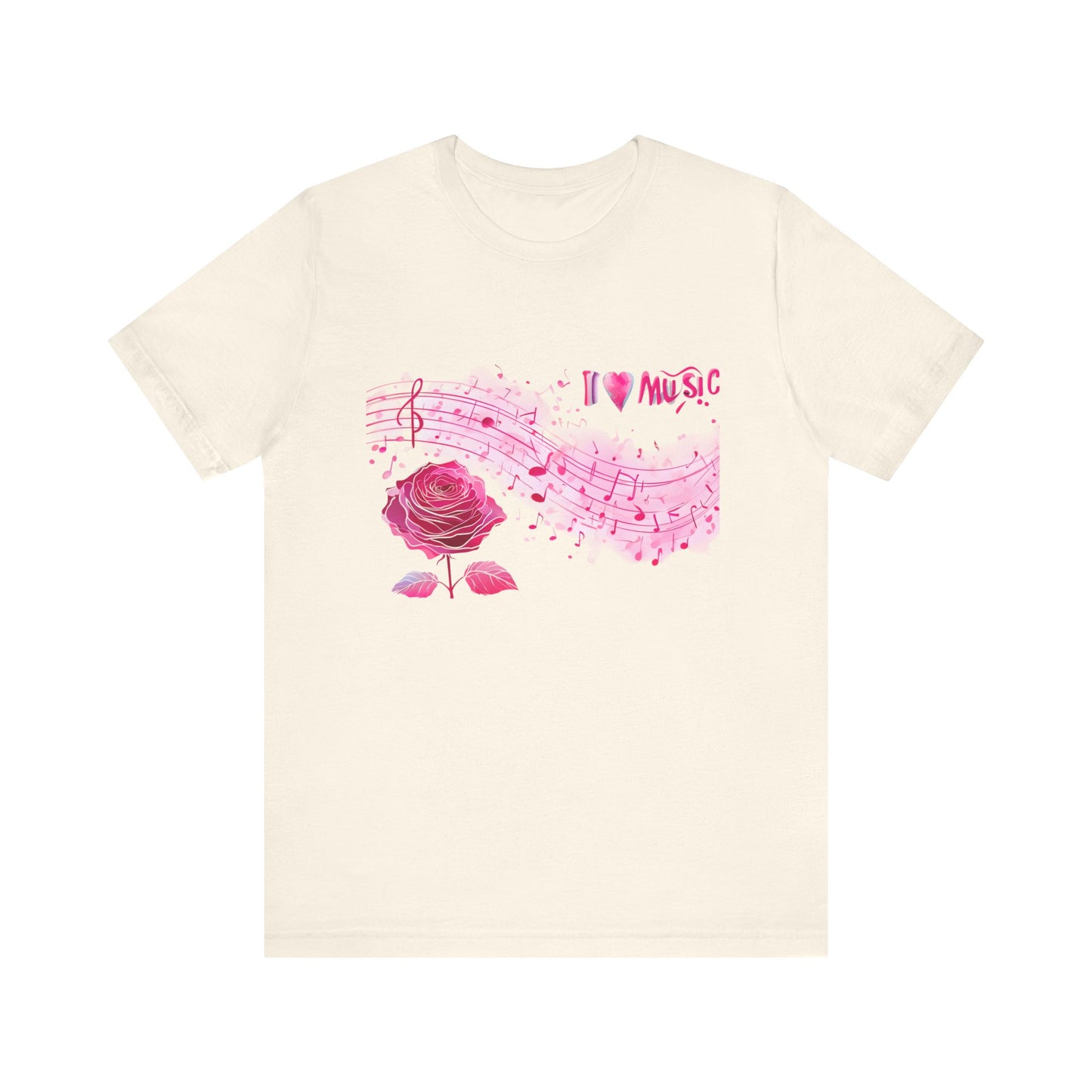 I Love Music Tee, Music Lover Shirt, Floral Music Notes Top