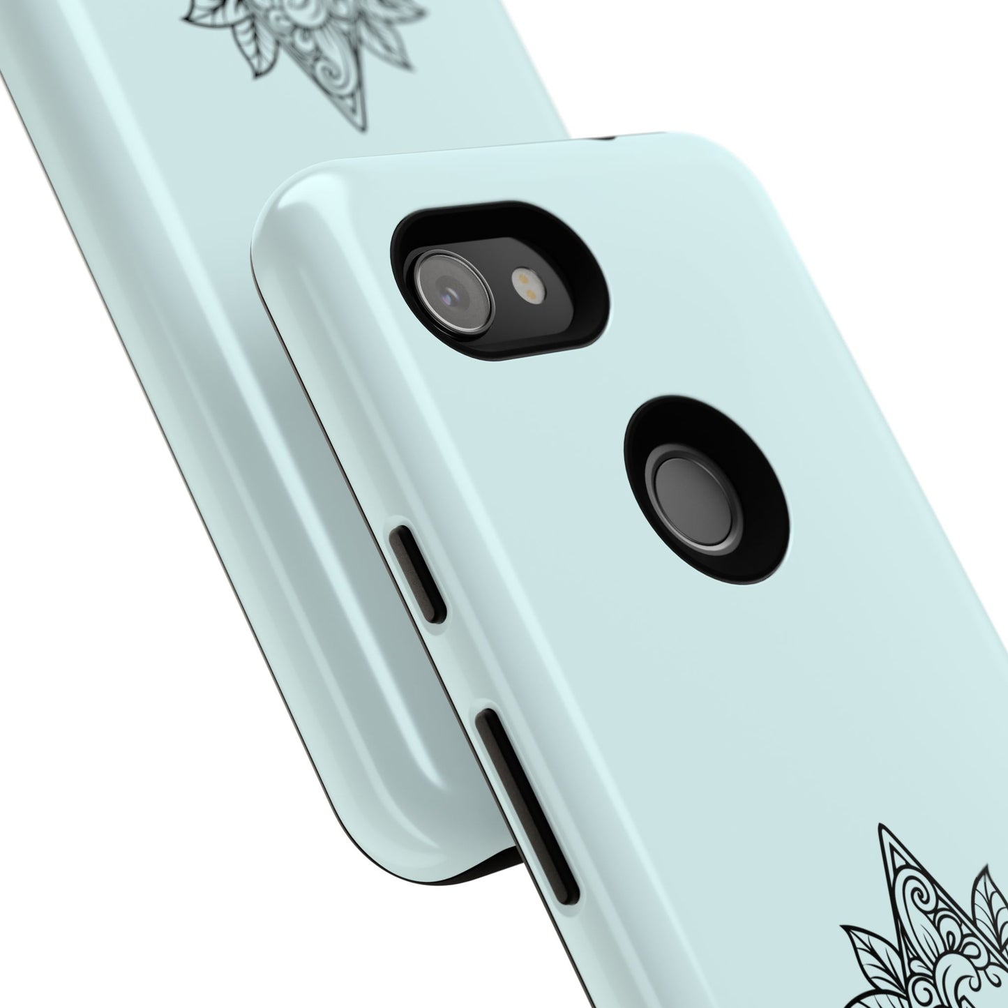 Personalized Tough Phone Case, Floral Monogram Cell Phone Cover, Custom Protective Case, Unique Gift, Birthday, Graduation