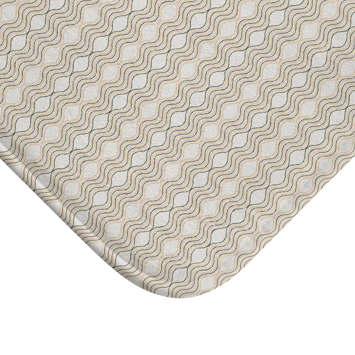 Stylish Bath Mat with Modern Wave Design, Non-Slip Bathroom Decor, Perfect for Relaxing Spaces, Ideal for Housewarming Gifts, Spa Inspired