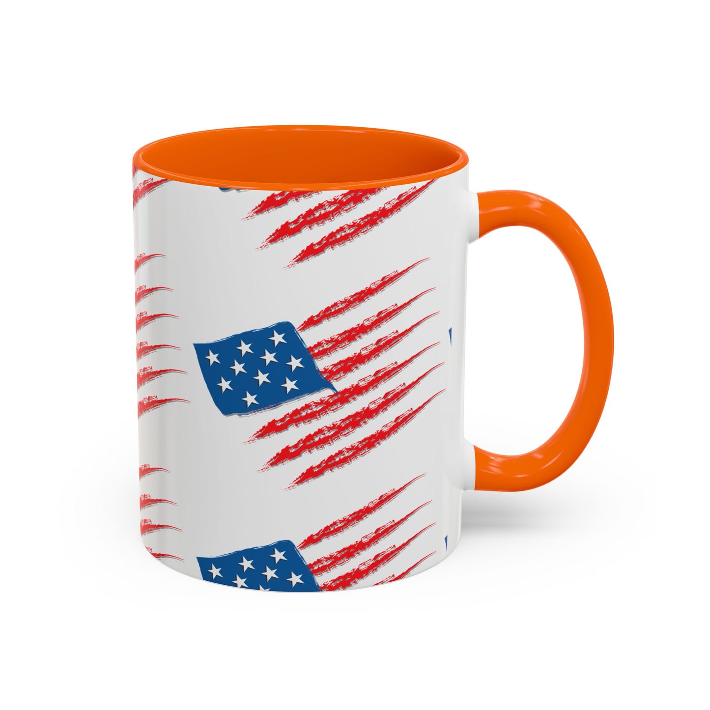 Patriotic Accent Coffee Mug | USA Flag Design, Perfect Gift for Veterans & Independence Day, Coffee Lover's Merchandise, Red White [...]