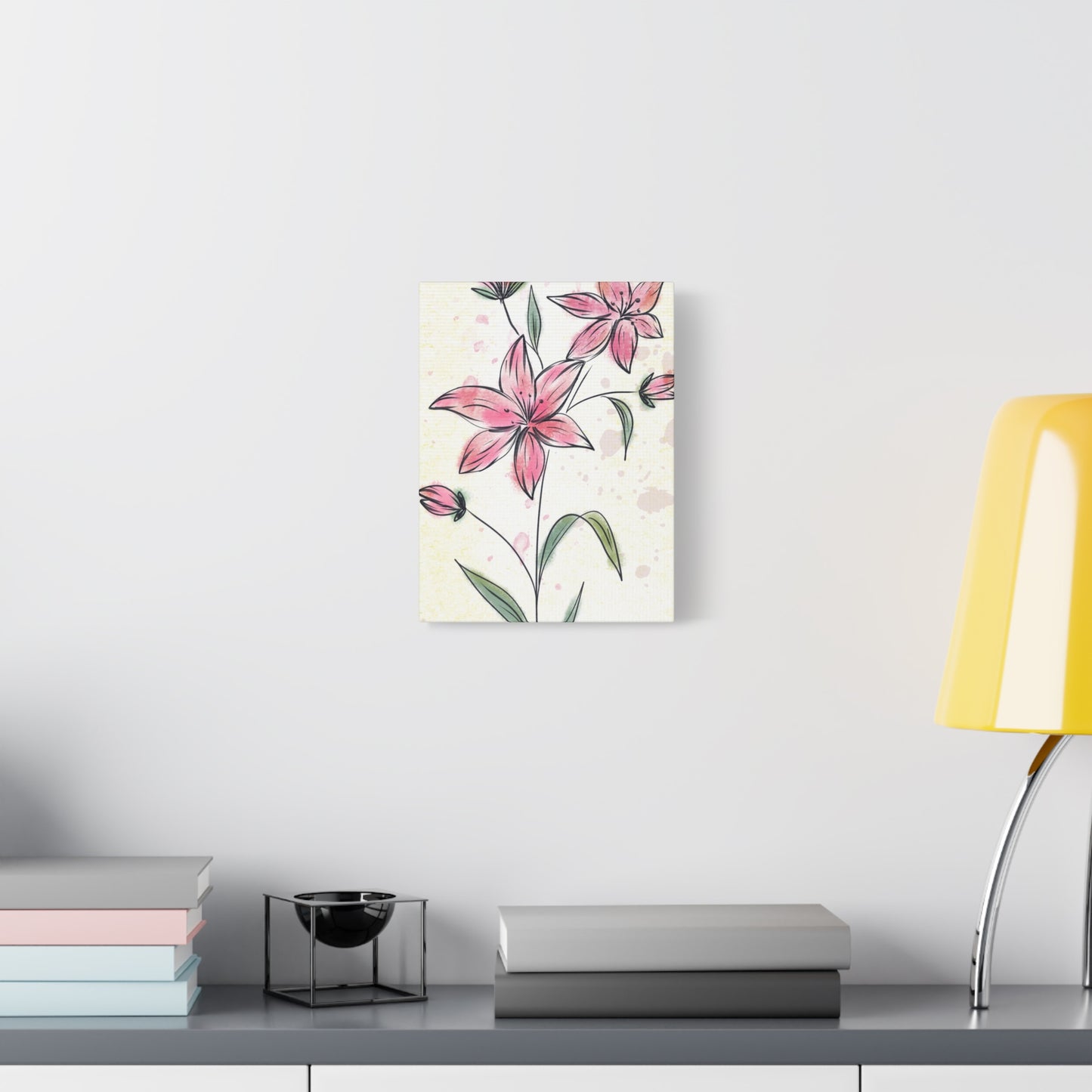 Matte Canvas, Stretched, 1.25" Tulips Pink Flowers