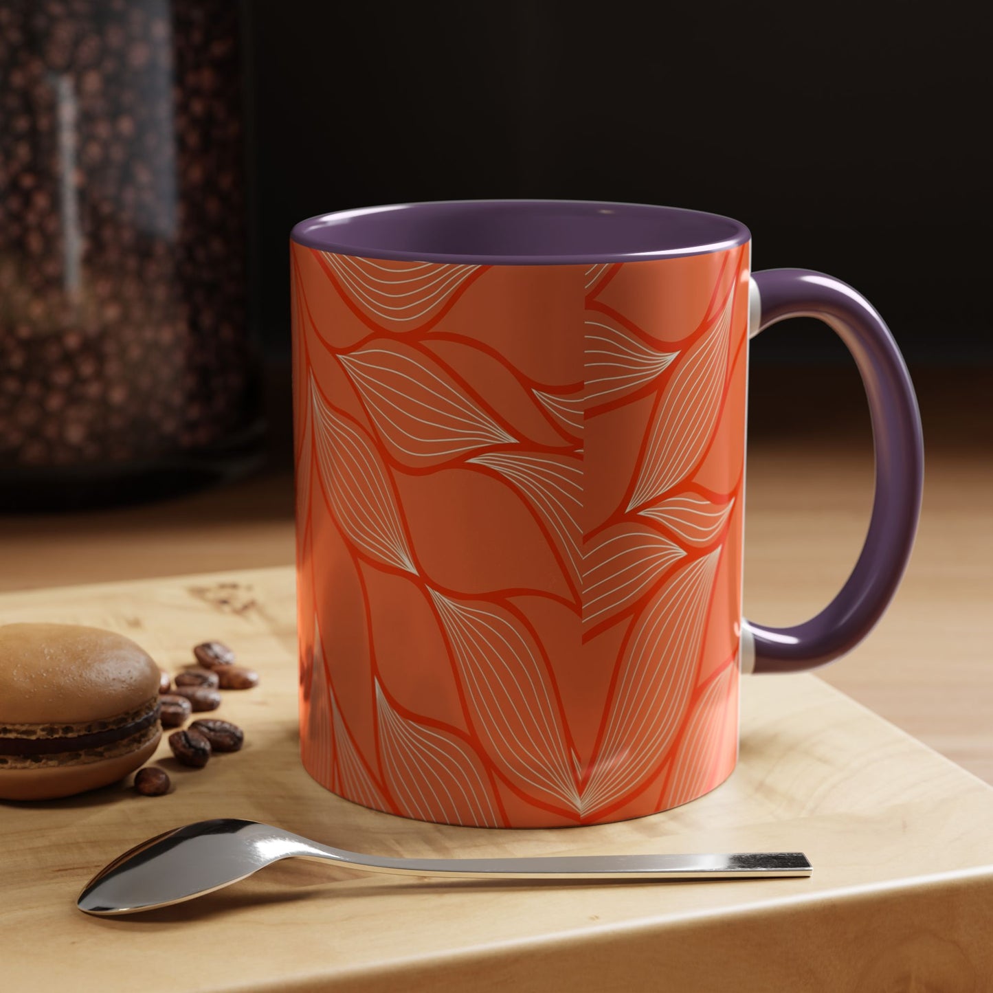 Stylish Accent Coffee Mug, Floral Pattern Drinkware, Unique Gift for Coffee Lovers, Home Decor, Kitchenware, Vibrant Design