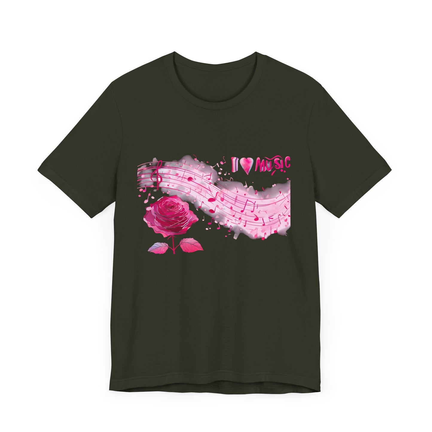 I Love Music Tee, Music Lover Shirt, Floral Music Notes Top