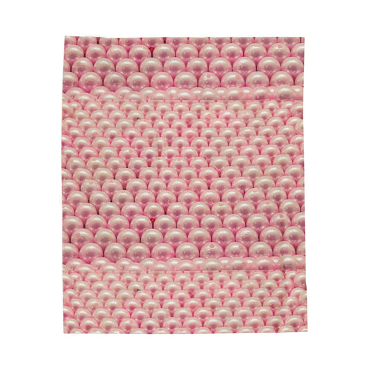 Cozy Velveteen Plush Blanket  - Pink Pearls