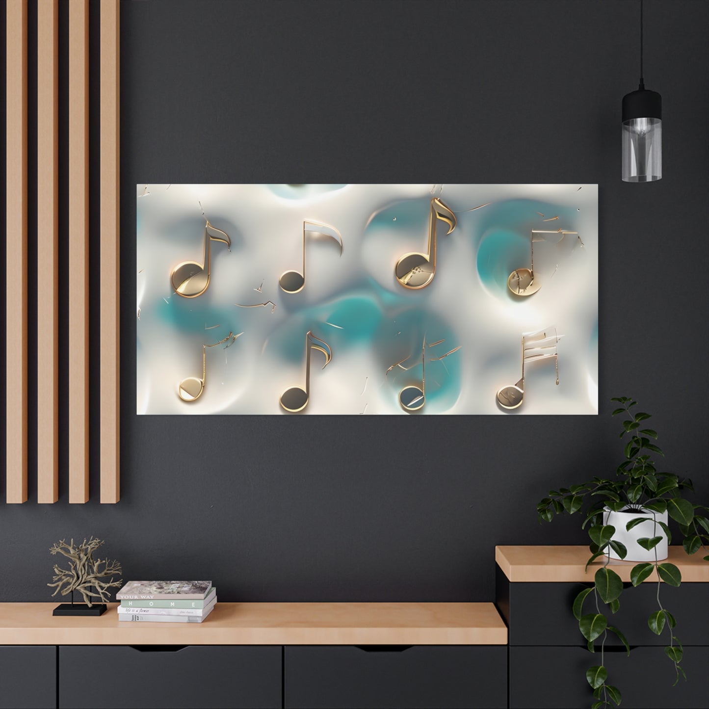 Musical Notes Wall Art Canvas, Elegant Home Decor, Perfect for Musicians, Music Lovers, Gifts for Music Teachers, Unique Art Piece