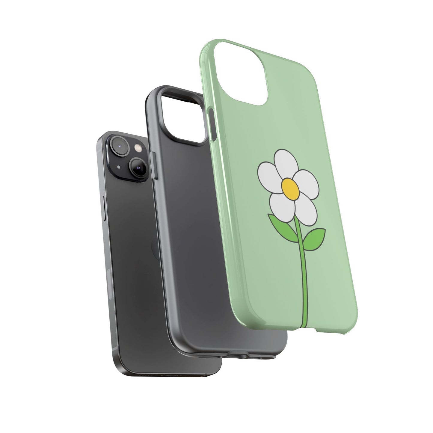 Floral Phone Case - Tough Cases for Nature Lovers, Cute Green Flower Design, iPhone Cover, Gift for Her, Spring Accessories