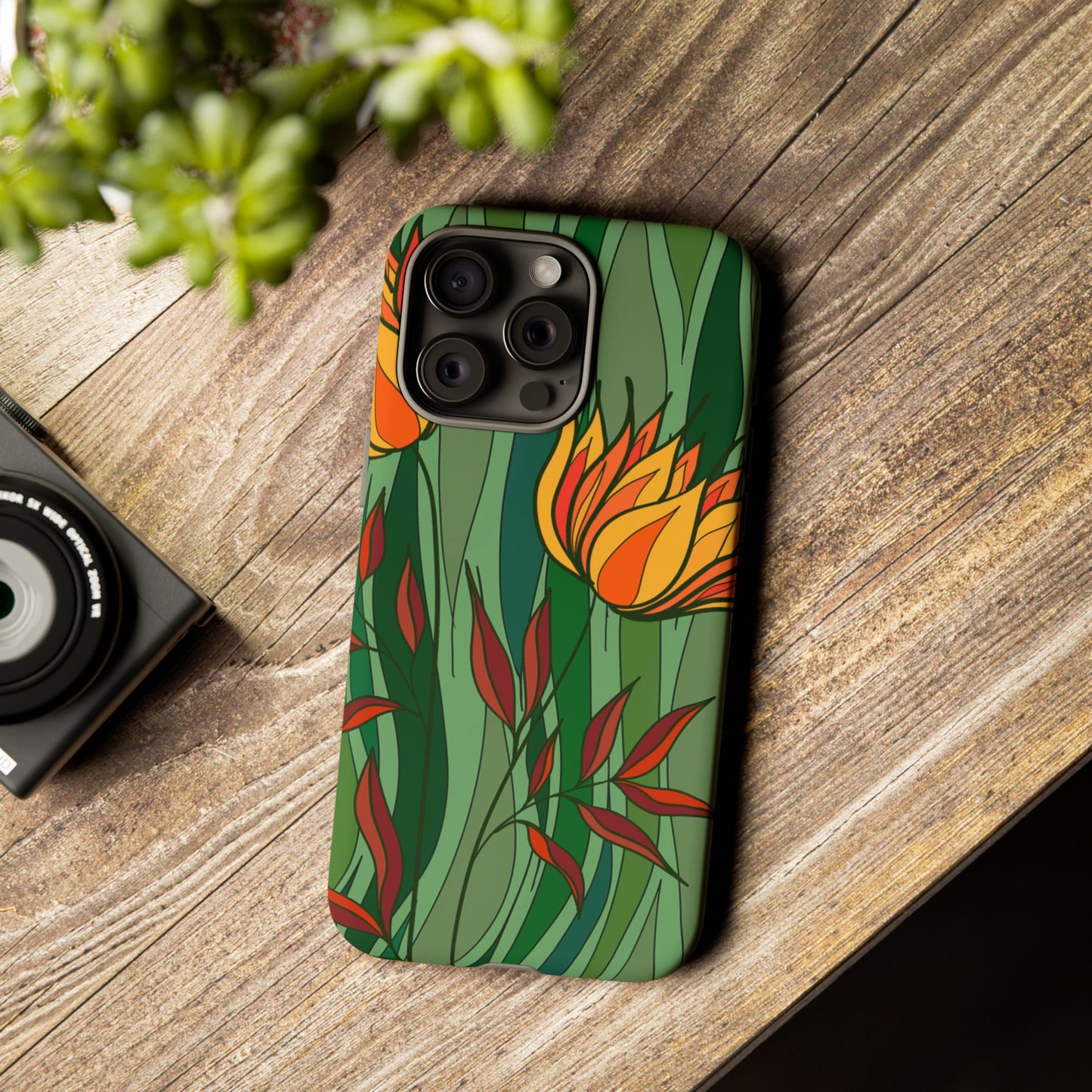 Vibrant Floral Phone Case, Nature-Inspired Tough Case, Eco-Friendly Cover, Unique Gift for Nature Lovers, Spring Decor