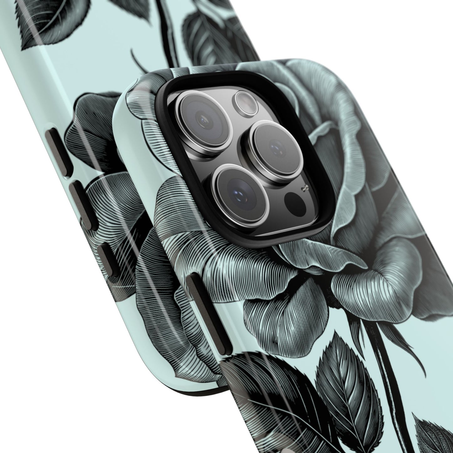 Elegant Floral Phone Case, Tough Cases for iPhones, Black Rose Design, Gift for Her, Stylish Phone Cover, Birthday Gifts