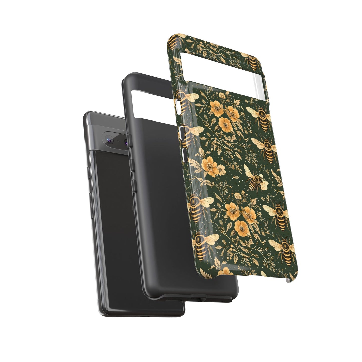 Nature-Inspired Phone Case, Tough Cases for Nature Lovers, Floral Bee Design, Eco-Friendly Gift, Summer Vibes, Trendy Phone Accessory,