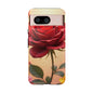 Floral Phone Case with Red Rose Design, Tough Phone Cover, Flower Print, Gift for Her, Stylish Accessory, Floral Aesthetic