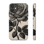 Black Rose Phone Case, Tough Cases with Floral Design, Elegant Tech Accessory, Gift for Flower Lovers, Stylish Protection