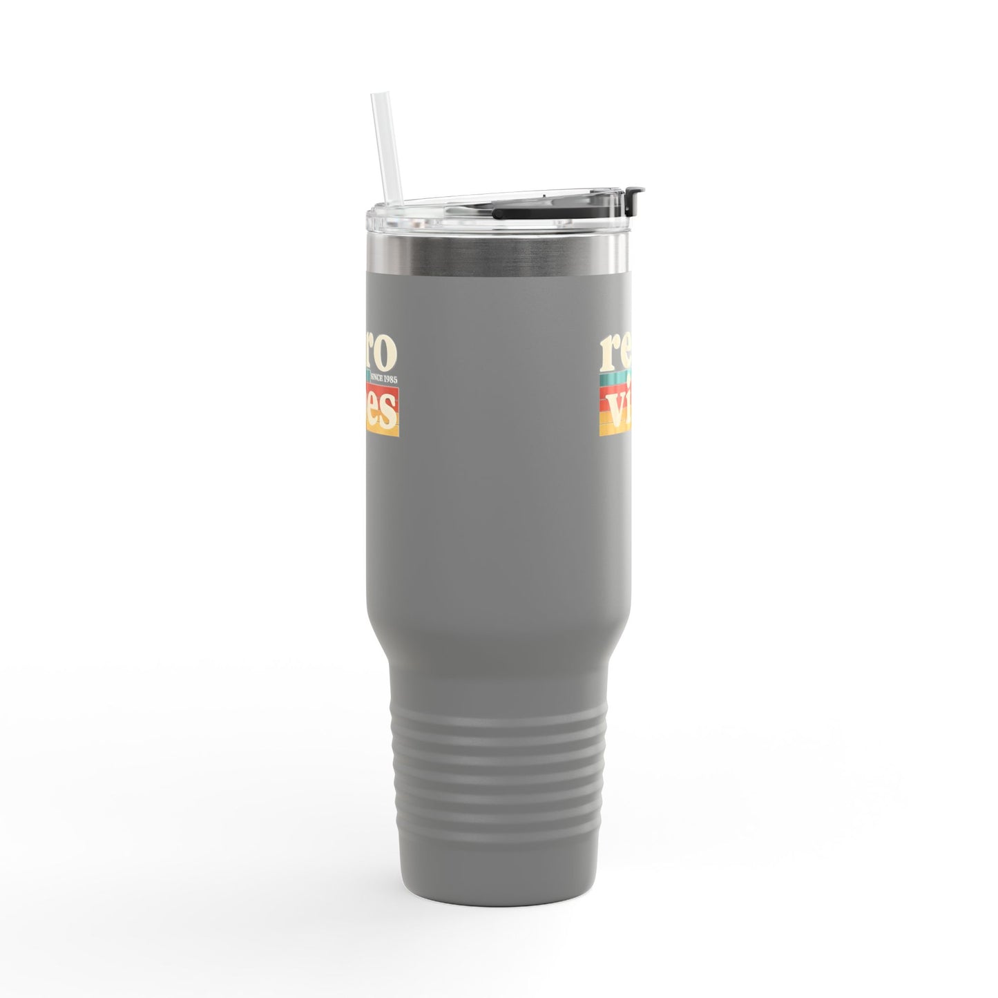Retro Vibes Insulated 40oz Travel Mug | Fun Travel Cup for Coffee Lovers, Perfect for Road Trips, Picnics, Gifts