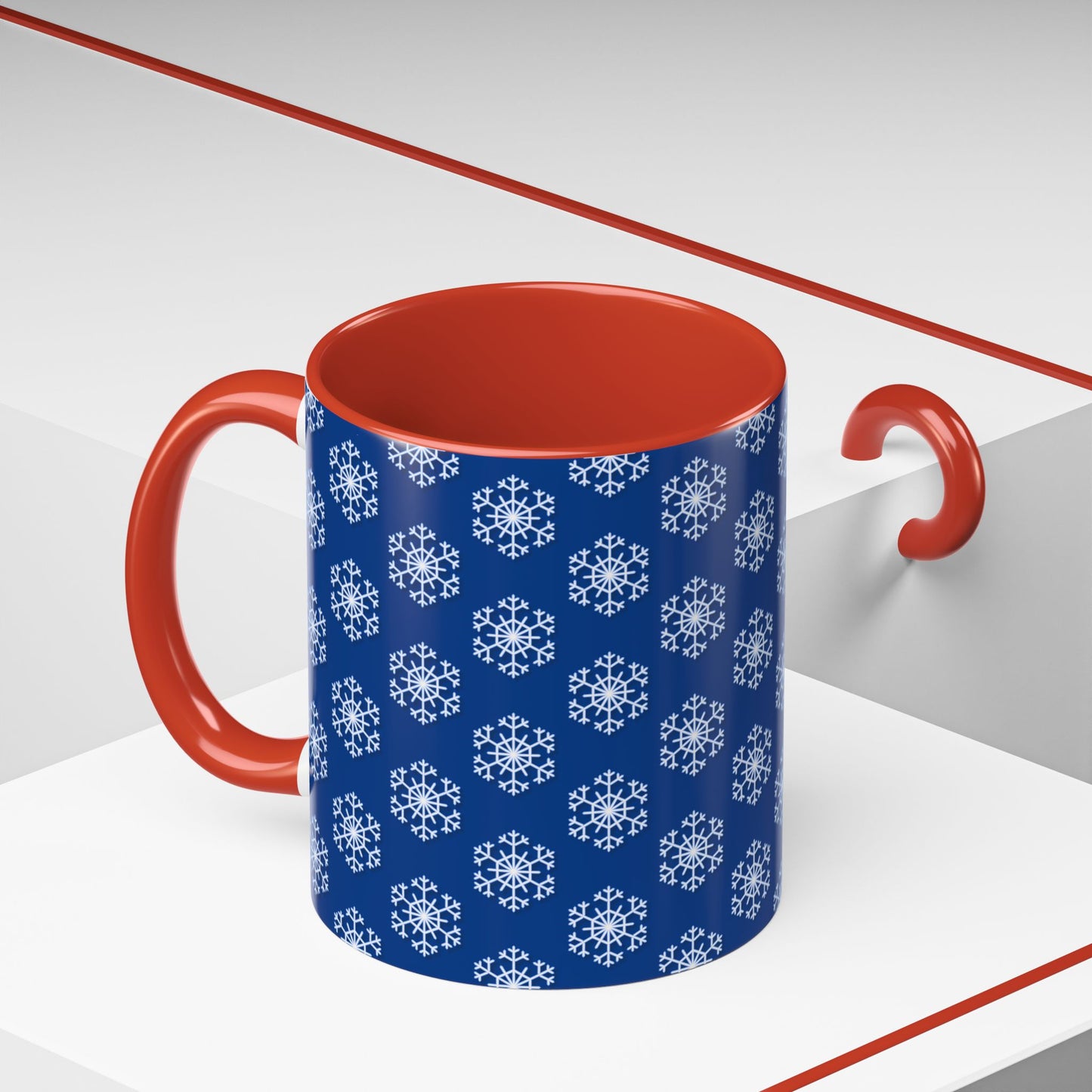 Blue Snowflake Accent Coffee Mug for Winter, Holiday Gift, Cozy Drinkware, Festive Kitchen Decor, Mug for Coffee Lovers, Tea Time Essential