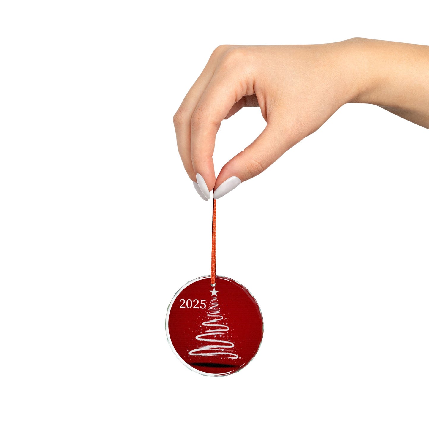 2025 Heart Crystal Ornament – Red Holiday Glass Tree Keepsake