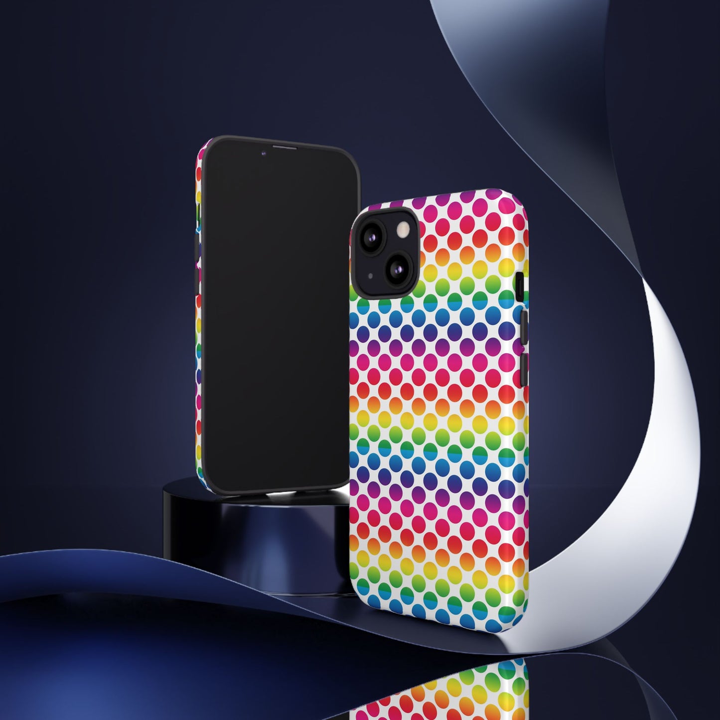 Rainbow Dot Phone Case, Colorful Phone Cover, Fun Phone Accessory, Gift for Friends, Trendy Mobile Case