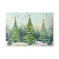 Glass Cutting Board — Watercolor Christmas Trees Holiday Kitchen Decor