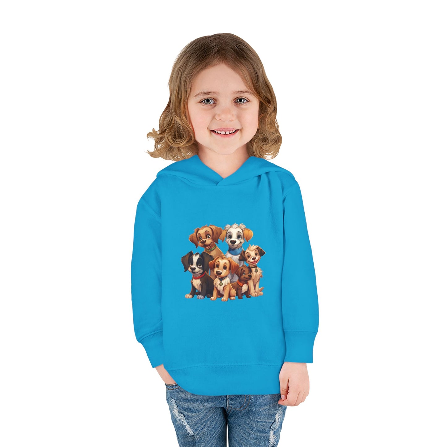 Adorable Puppy Print Toddler Hoodie, Cute Kids Fleece Pullover, Dog Lover Gift, Warm Hoodie for Boys & Girls, Pet Themed Clothes