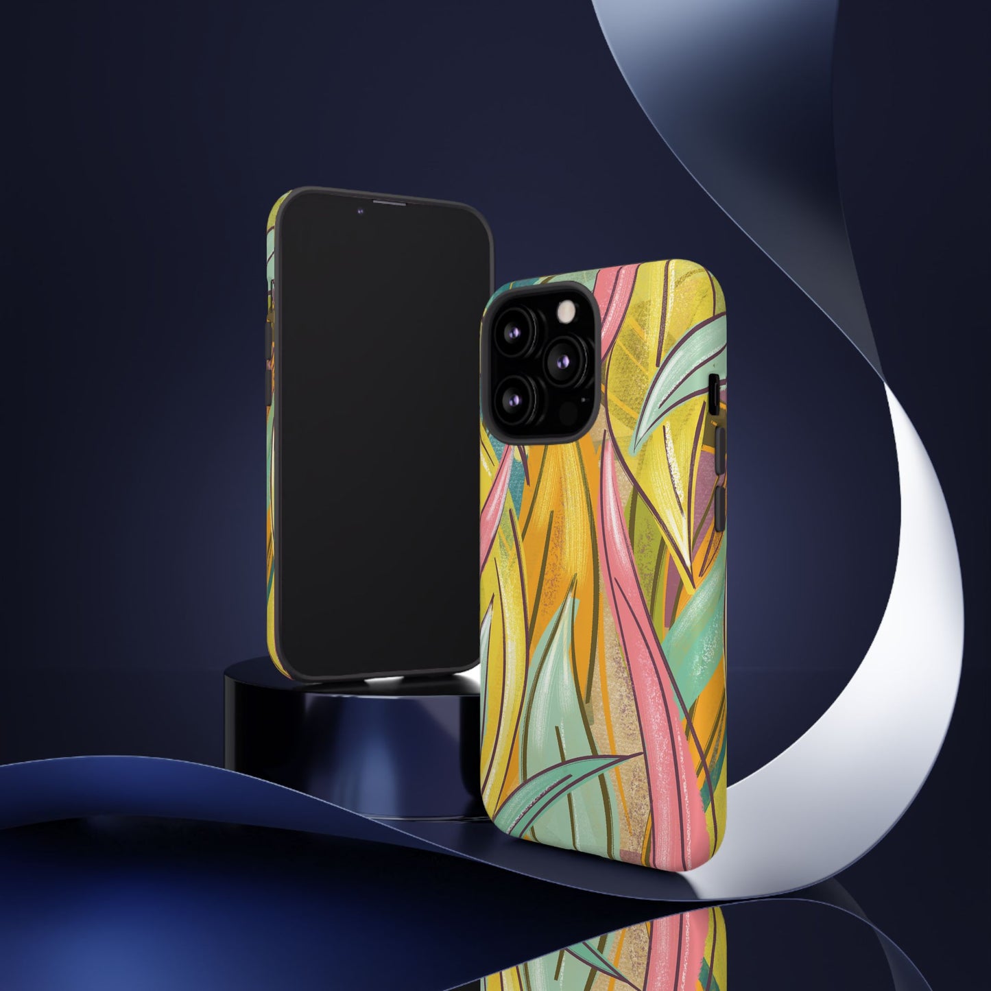 Vibrant Phone Case with Colorful Leaf Design, Tough Cases for Nature Lovers, Eco-Friendly Gift, Summer Vibes, Floral Phone Cover