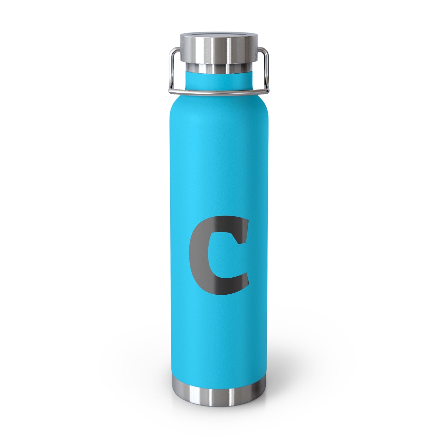 Personalized Copper Insulated Water Bottle, 22oz - "C" Custom Monogram, Travel Mug, Fitness Bottle, Hydration Gift, Eco-Friendly