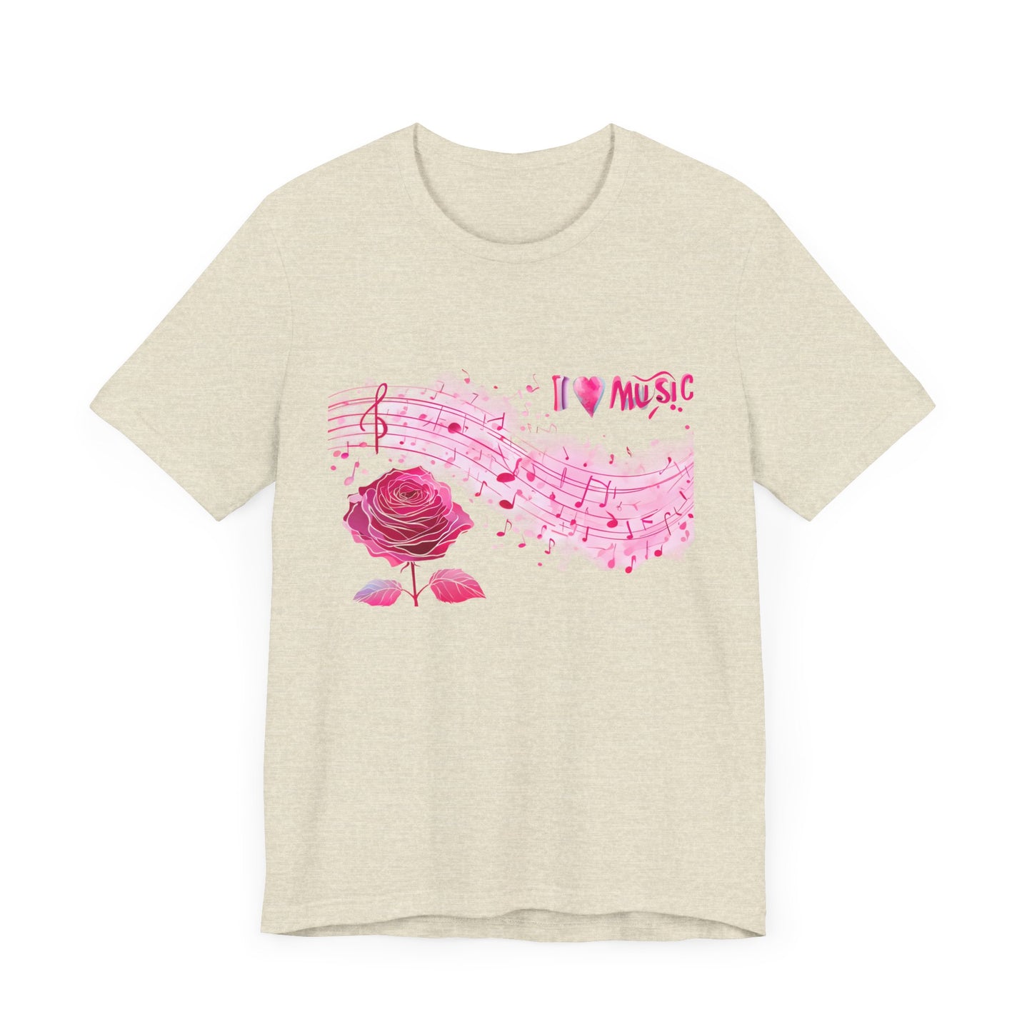 I Love Music Tee, Music Lover Shirt, Floral Music Notes Top
