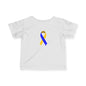 Infant Fine Jersey Tee with Blue and Yellow Ribbon, Cute Baby T-Shirt, Baby Shower Gift, Toddler Apparel, Infant Outfit, Newborn Clothes