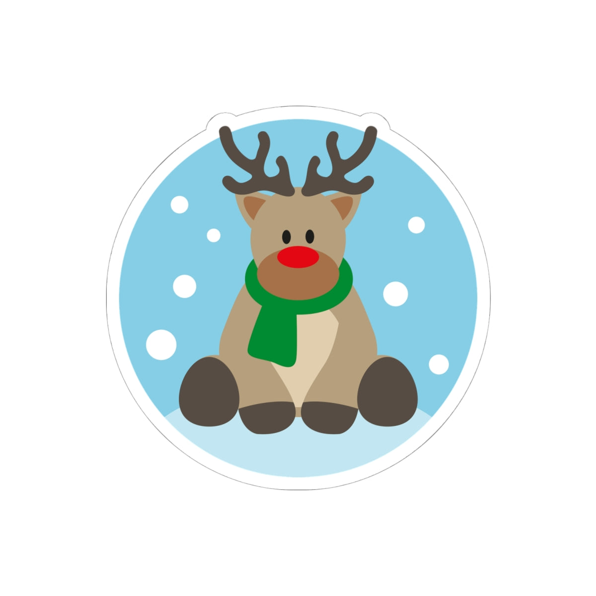 Reindeer Holiday Kiss-Cut Sticker — Cute Christmas Laptop Decal