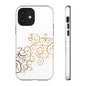 Elegant Floral Phone Case, Tough Cases, Gold Swirls, Stylish Protection, Trendy Gift, Chic Accessory