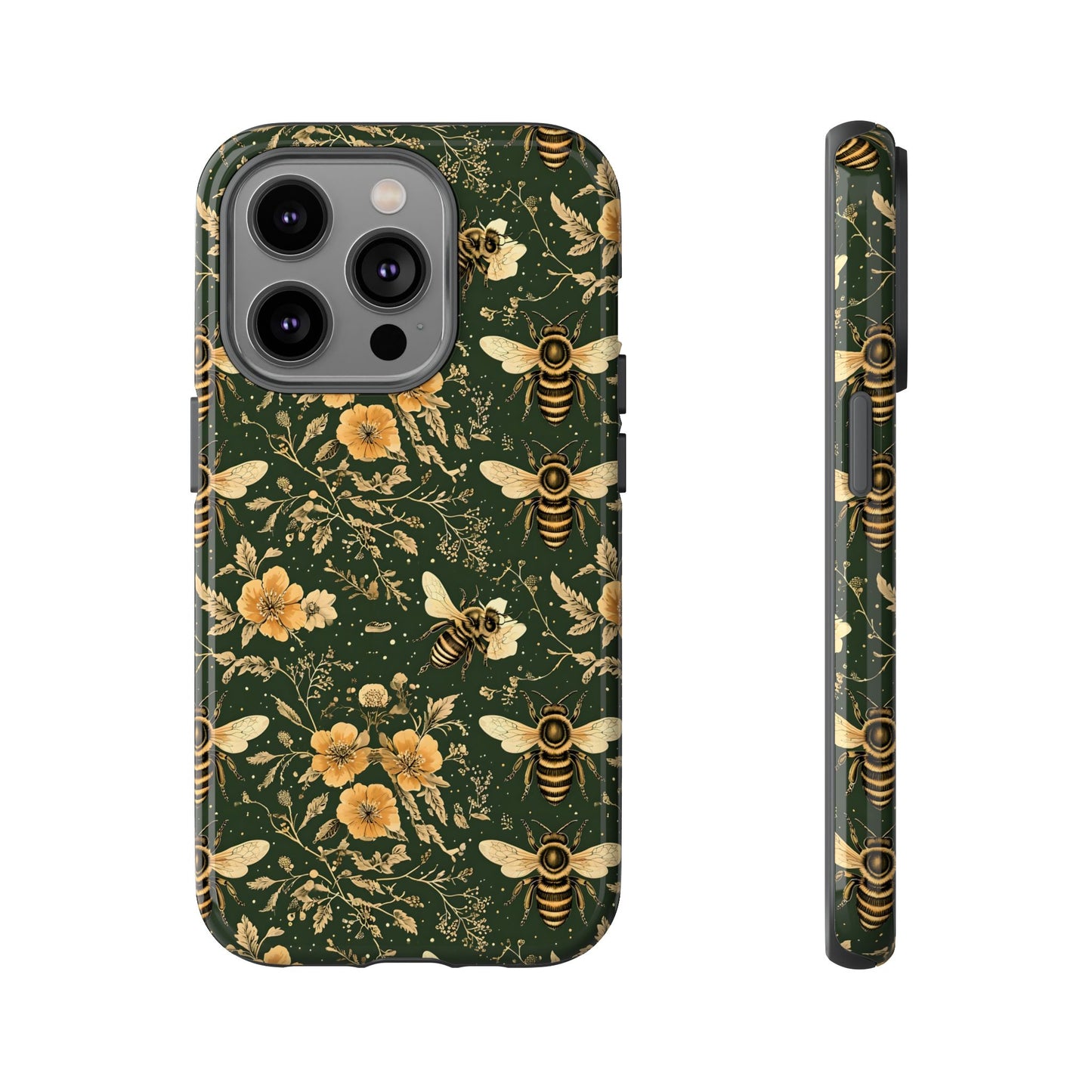 Nature-Inspired Phone Case, Tough Cases for Nature Lovers, Floral Bee Design, Eco-Friendly Gift, Summer Vibes, Trendy Phone Accessory,