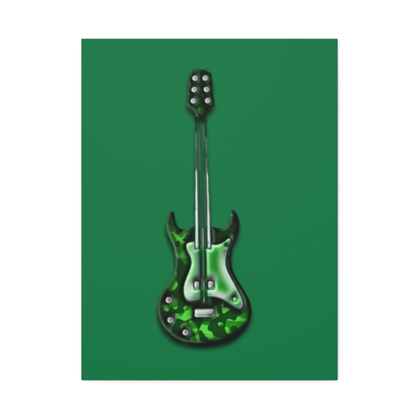 Green Electric Guitar Canvas Art, Music Wall Decor, Rock n Roll Gift, Guitar Lover's Art, Stretched Green Canvas, Home Theater Decor