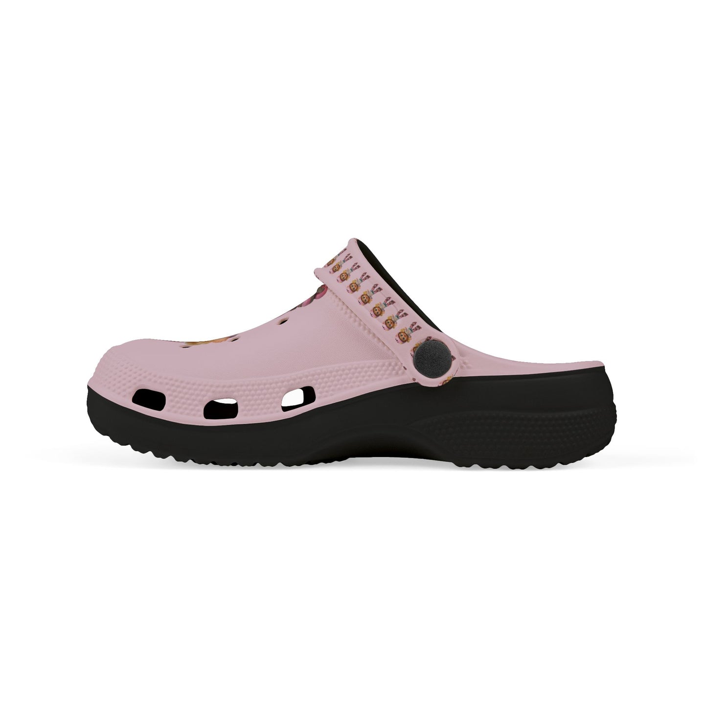 Kids Pink Character  Clogs / Croc — Cute Roller Girl Graphic