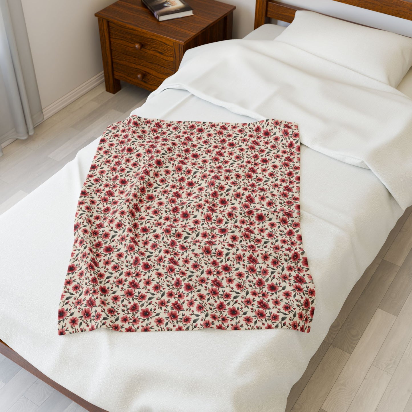 Cozy Floral Velveteen Plush Blanket | Perfect for Home Decor, Gifts, Couch, Travel, Holidays, Soft Throw for Relaxation