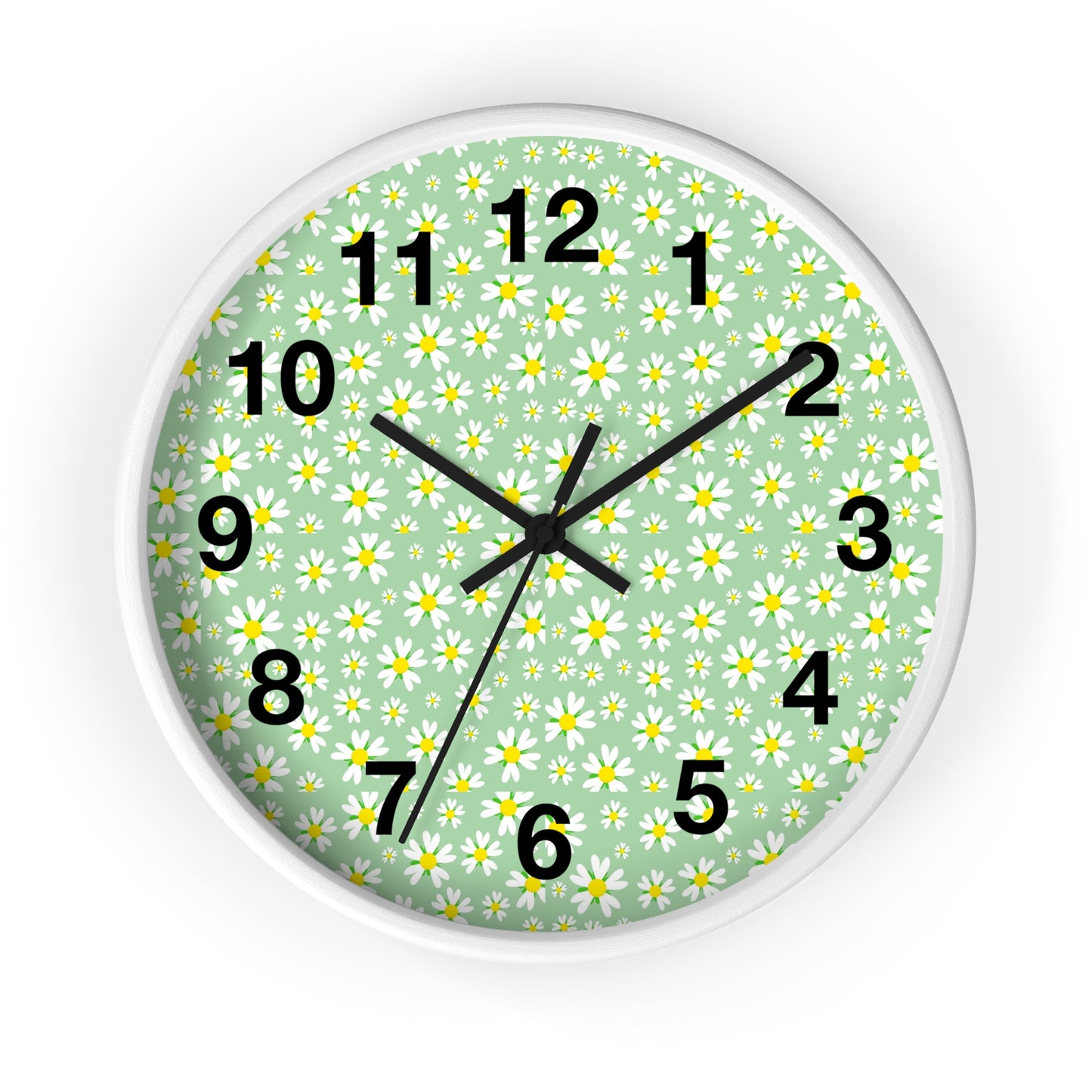 Floral Wall Clock, Rustic Home Decor, Spring Wall Art, Flower Design Clock, Unique Timepiece for Living Room, Gift for Her