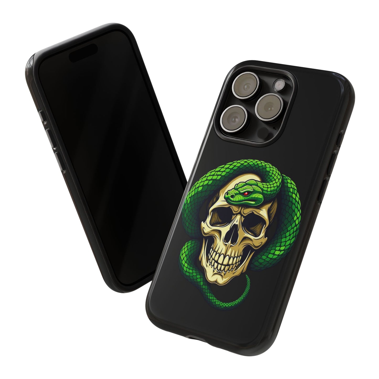 Skull & Snake Phone Case | Tough Cases, Protective Cover, Edgy Phone Accessories, Gothic Gift, Halloween Decor