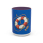 Lifesaver Accent Coffee Mug - Nautical Gift, Beach Decor, Sailor's Coffee Cup, Ocean Lover Mug, Summer Vibes