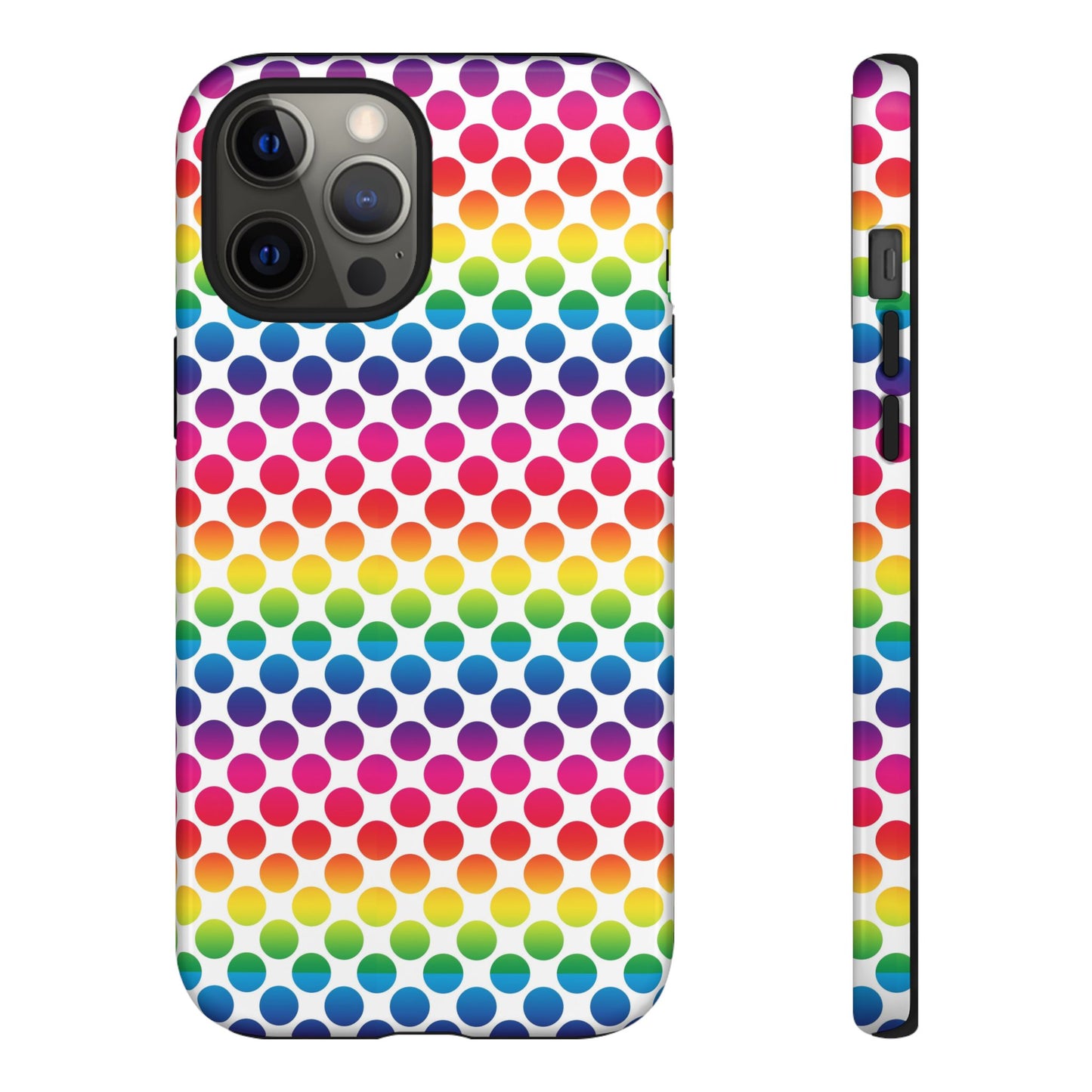 Rainbow Dot Phone Case, Colorful Phone Cover, Fun Phone Accessory, Gift for Friends, Trendy Mobile Case