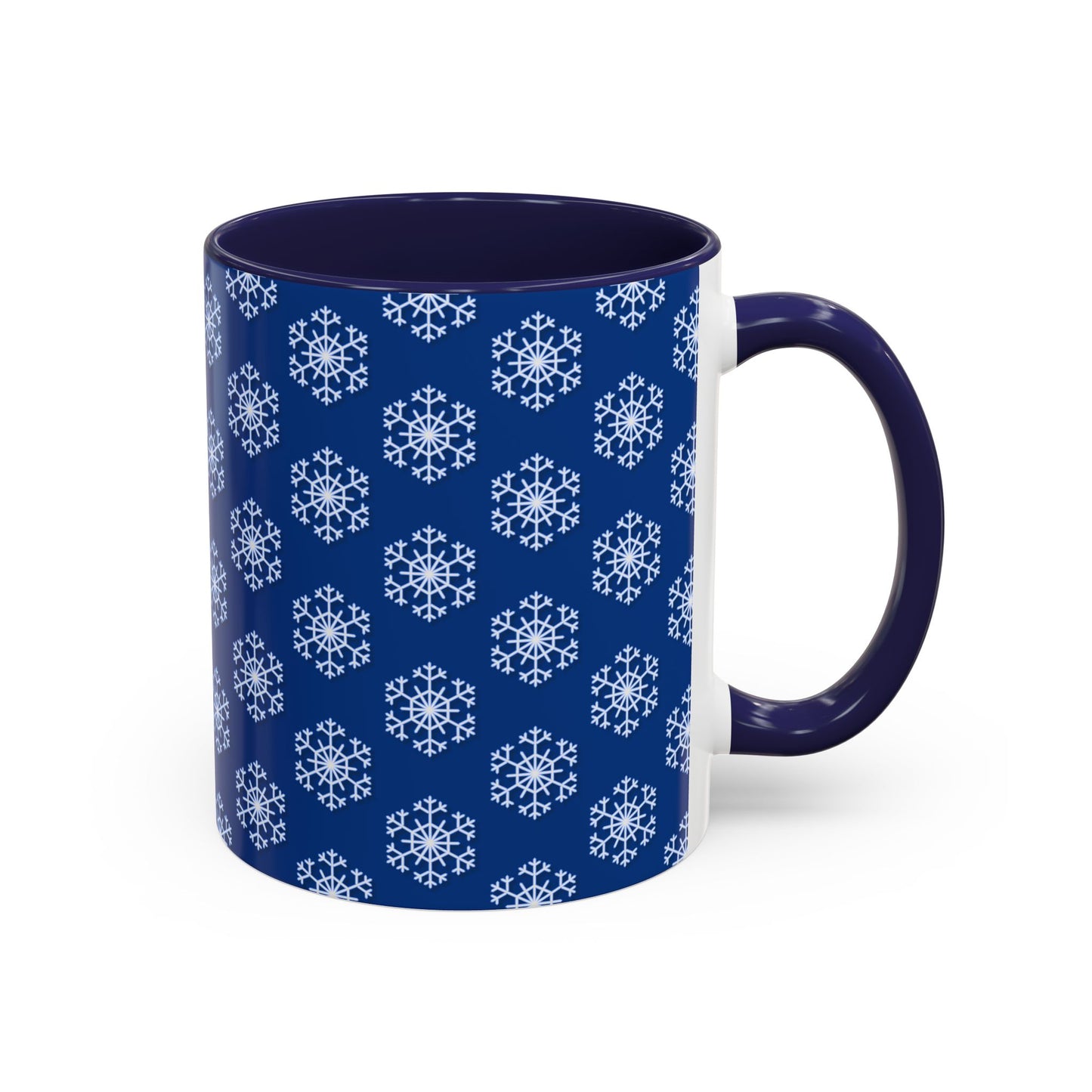 Blue Snowflake Accent Coffee Mug for Winter, Holiday Gift, Cozy Drinkware, Festive Kitchen Decor, Mug for Coffee Lovers, Tea Time Essential