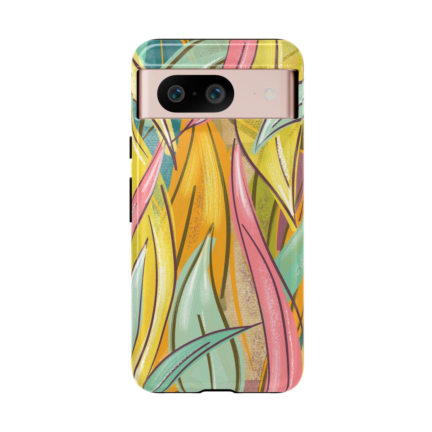 Vibrant Phone Case with Colorful Leaf Design, Tough Cases for Nature Lovers, Eco-Friendly Gift, Summer Vibes, Floral Phone Cover