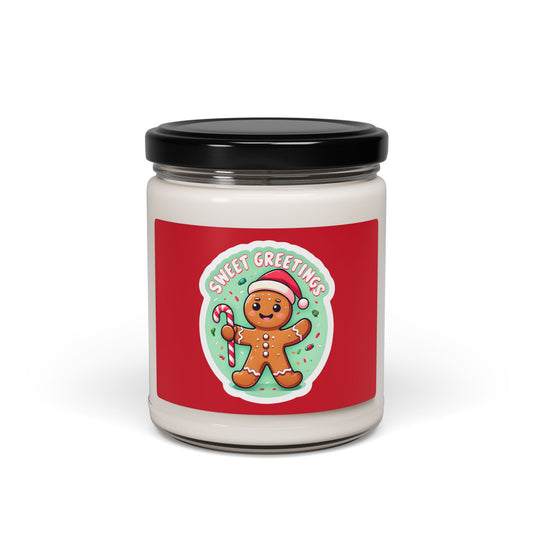 Sweet Greetings Gingerbread Soy Candle — 9oz Holiday Scented Candle