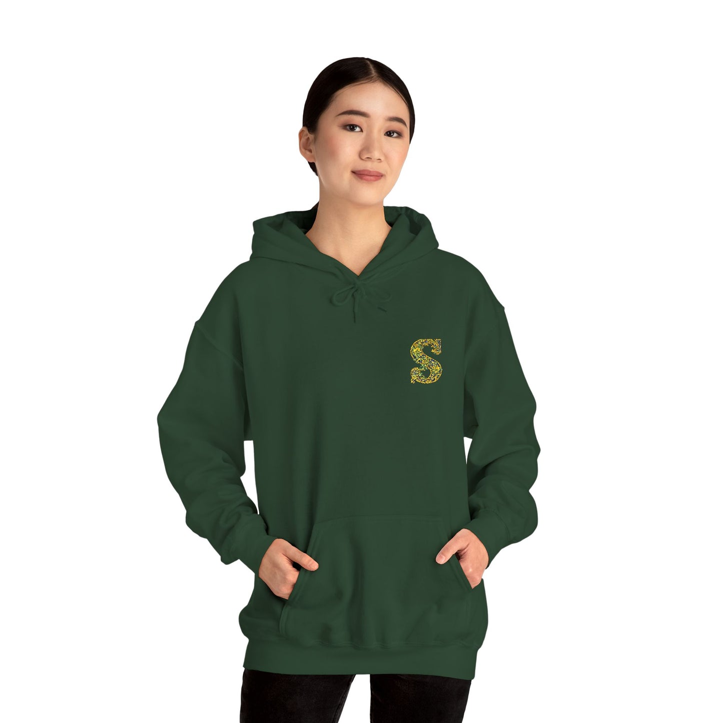 Floral S Initial Hoodie — Monogrammed Flower Letter Sweatshirt