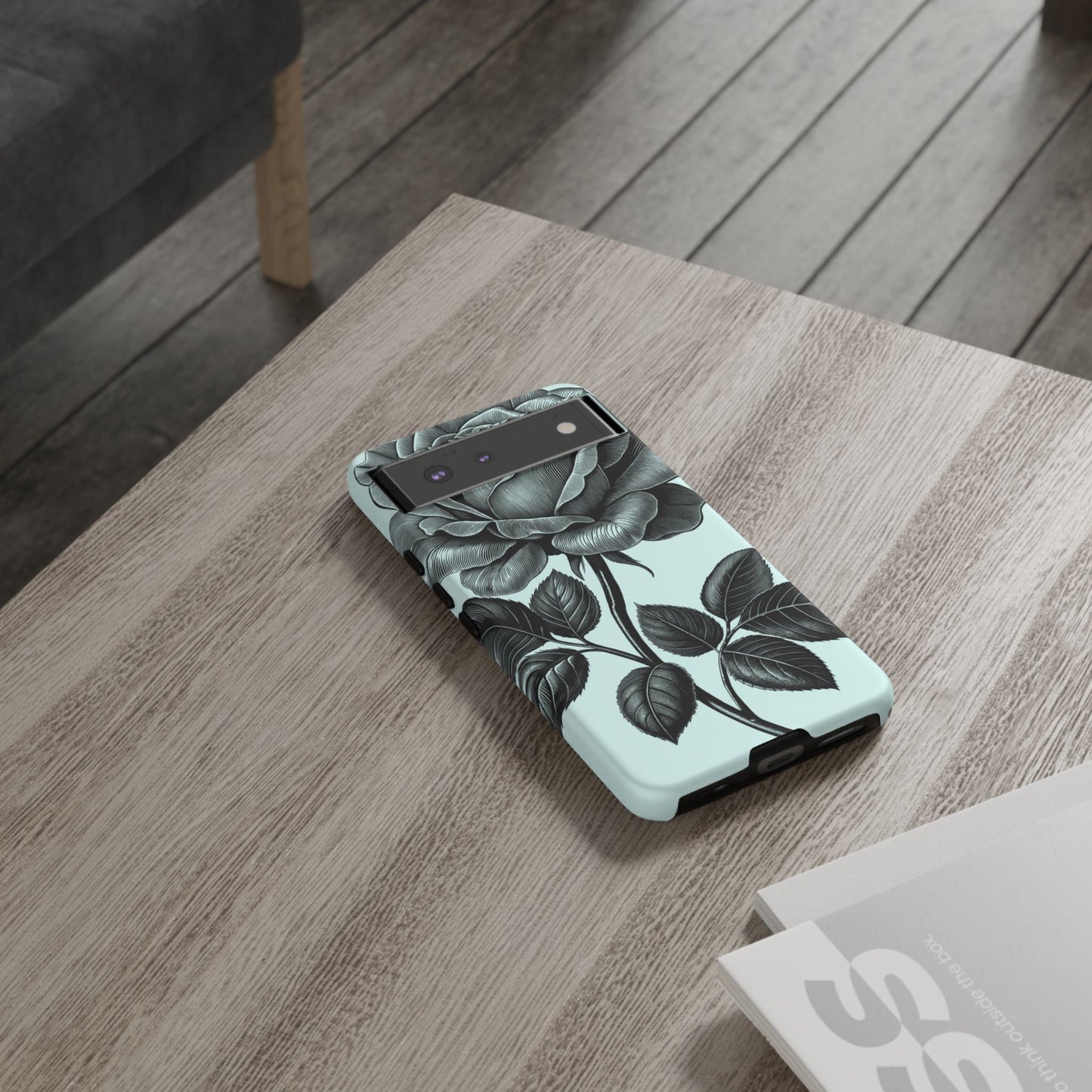 Elegant Floral Phone Case, Tough Cases for iPhones, Black Rose Design, Gift for Her, Stylish Phone Cover, Birthday Gifts