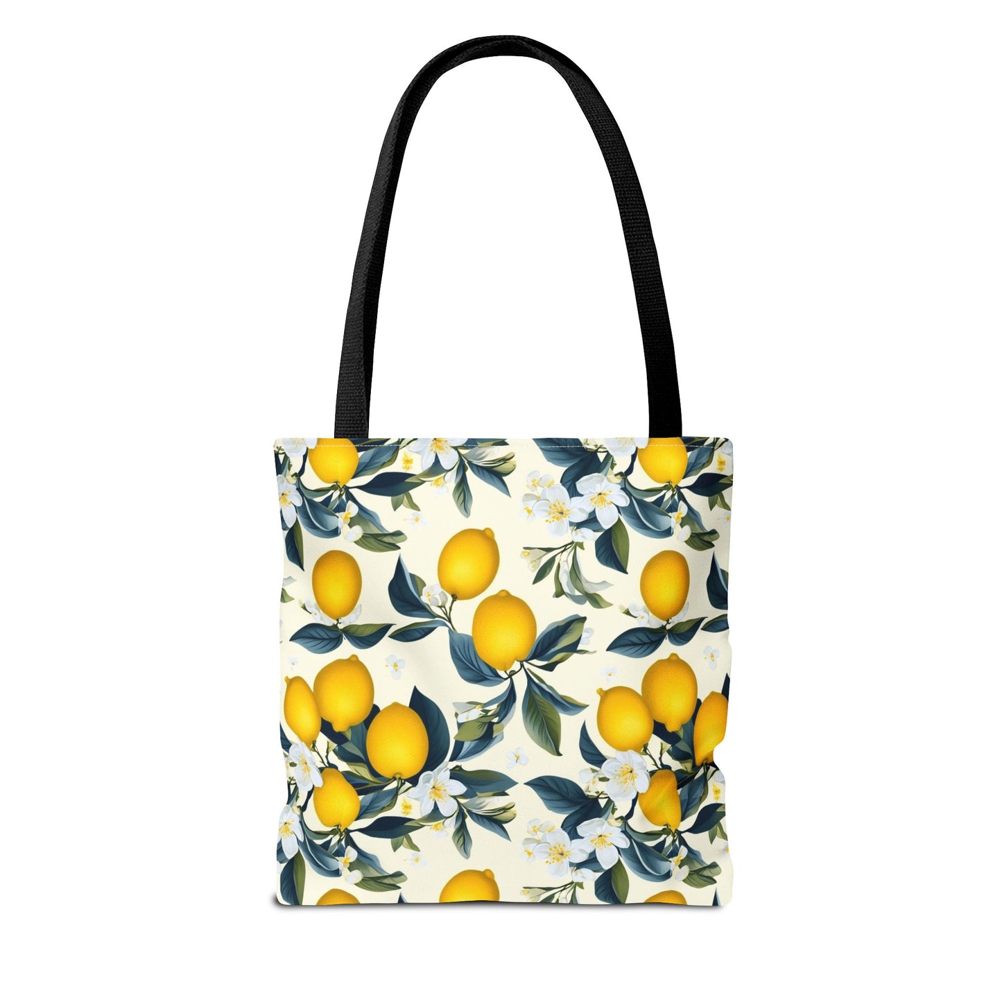 Lemon Blossom All-Over Print Tote Bag — Citrus Floral Market Bag